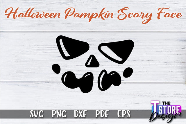 Pumpkin Scary Face | Halloween Design | Halloween Print | SVG File SVG The T Store Design 