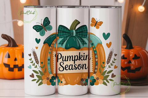 Pumpkin Season 20oz Tumbler Wrap Sublimation PixelChick 
