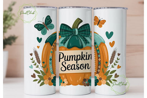 Pumpkin Season 20oz Tumbler Wrap Sublimation PixelChick 