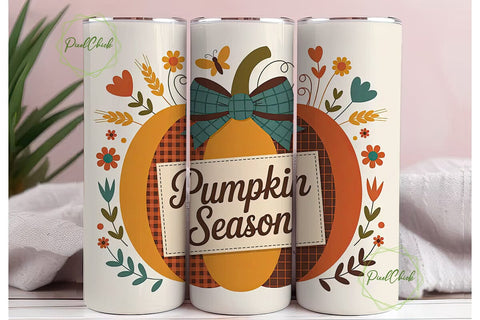 Pumpkin Season 20oz Tumbler Wrap Sublimation PixelChick 