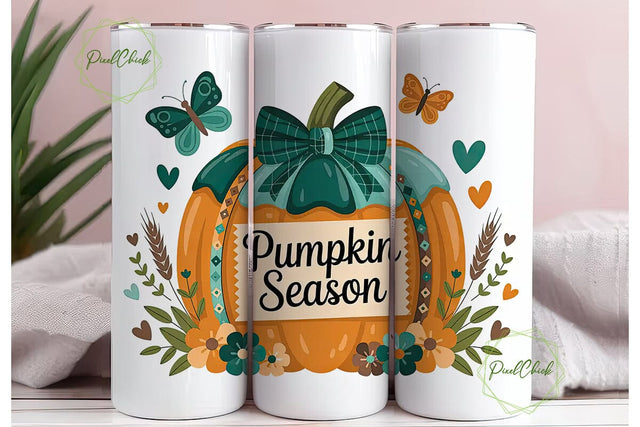 Pumpkin Season 20oz Tumbler Wrap Sublimation PixelChick 