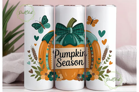 Pumpkin Season 20oz Tumbler Wrap Sublimation PixelChick 