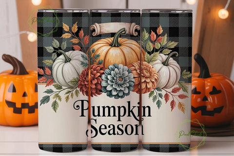 Pumpkin Season 20oz Tumbler Wrap Sublimation PixelChick 