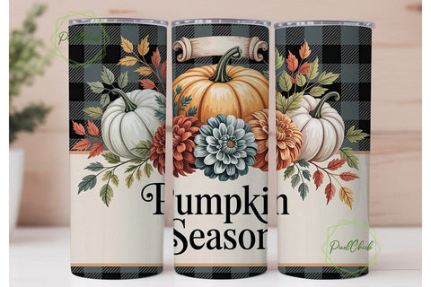 Pumpkin Season 20oz Tumbler Wrap Sublimation PixelChick 