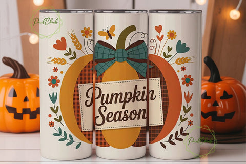 Pumpkin Season 20oz Tumbler Wrap Sublimation PixelChick 