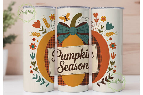 Pumpkin Season 20oz Tumbler Wrap Sublimation PixelChick 