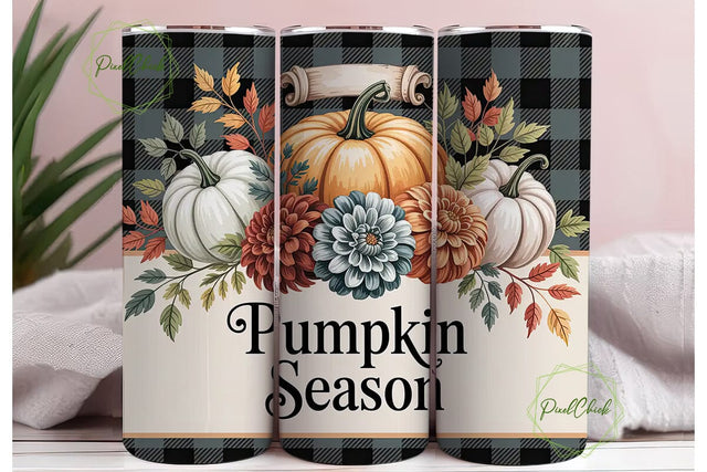 Pumpkin Season 20oz Tumbler Wrap Sublimation PixelChick 