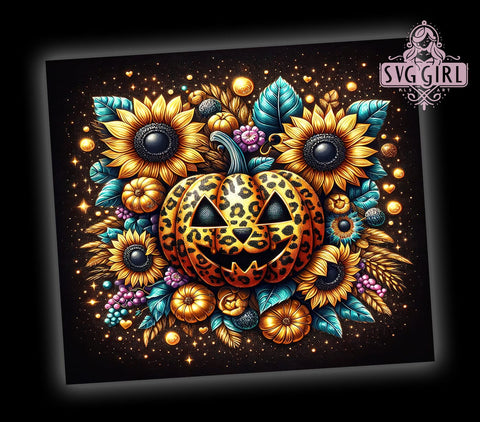 Pumpkin Season Fall 20oz Tumbler Wrap Sublimation Design, Straight Tapered Tumbler Wrap, Spooky Vibes Tumbler Png, Instant Digital Download Sublimation SvggirlplusArt 