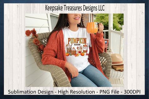 Pumpkin Season Fall Drinks Sublimation PNG Design Sublimation Keepsake Treasures Designs LLC. 