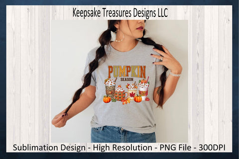 Pumpkin Season Fall Drinks Sublimation PNG Design Sublimation Keepsake Treasures Designs LLC. 