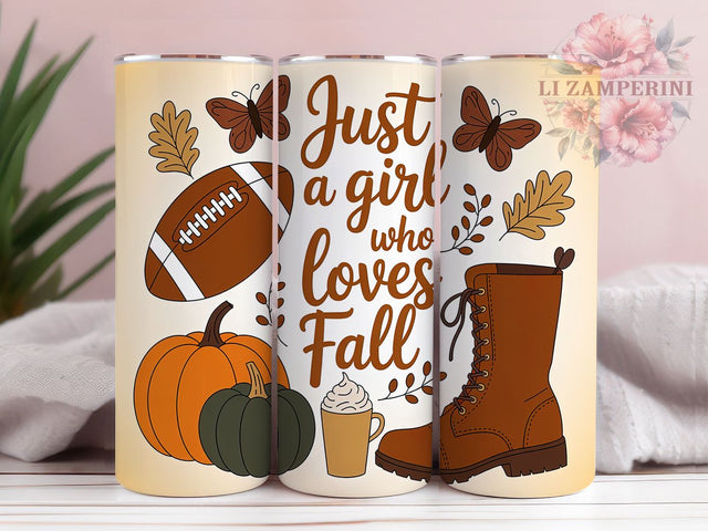 Pumpkin Season Fall Girl Tumbler, Pumpkin Season Wrap, Autumn Lover Cup, 20oz Sublimation, Cute Fall Mug, Pumpkin Autumn Tumbler, Cozy Fall Drinkware Sublimation Li Zamperini 