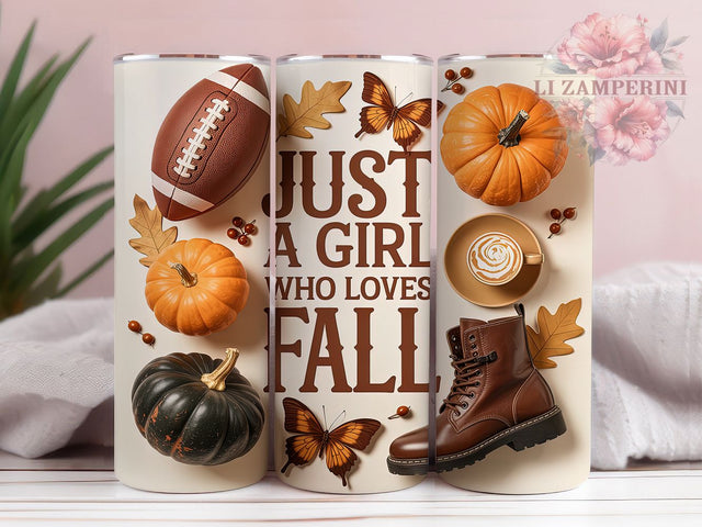Pumpkin Season Fall Girl Tumbler, Pumpkin Season Wrap, Autumn Lover Cup, 20oz Sublimation, Cute Fall Mug, Pumpkin Autumn Tumbler, Cozy Fall Drinkware Sublimation Li Zamperini 