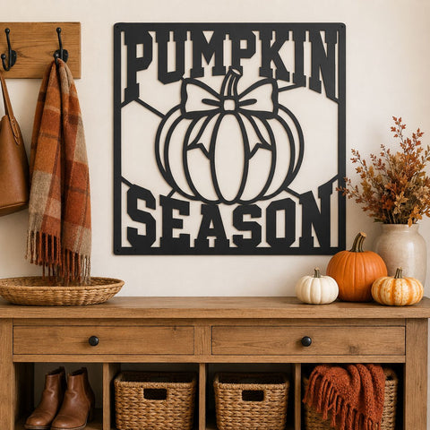 Pumpkin Season Laser SVG | Fall Pumpkin Sign DXF | Autumn Porch Metal Art | CNC Plasma Cut File | Farmhouse Fall Decor SVG HappyDesignStudio 