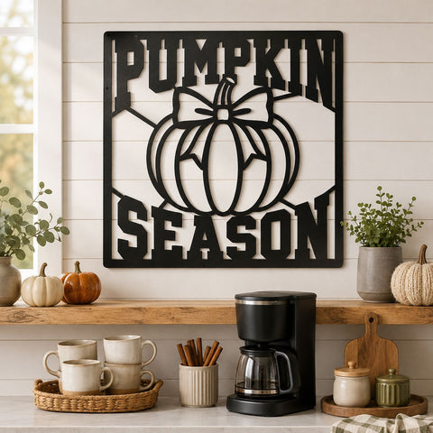 Pumpkin Season Laser SVG | Fall Pumpkin Sign DXF | Autumn Porch Metal Art | CNC Plasma Cut File | Farmhouse Fall Decor SVG HappyDesignStudio 
