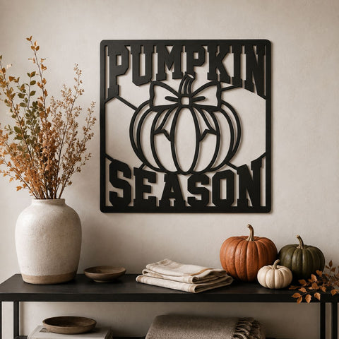 Pumpkin Season Laser SVG | Fall Pumpkin Sign DXF | Autumn Porch Metal Art | CNC Plasma Cut File | Farmhouse Fall Decor SVG HappyDesignStudio 