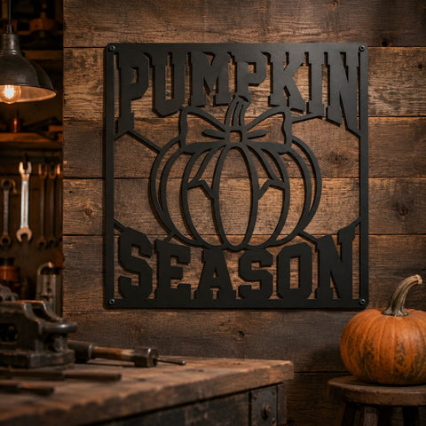 Pumpkin Season Laser SVG | Fall Pumpkin Sign DXF | Autumn Porch Metal Art | CNC Plasma Cut File | Farmhouse Fall Decor SVG HappyDesignStudio 