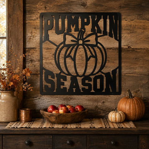 Pumpkin Season Laser SVG | Fall Pumpkin Sign DXF | Autumn Porch Metal Art | CNC Plasma Cut File | Farmhouse Fall Decor SVG HappyDesignStudio 