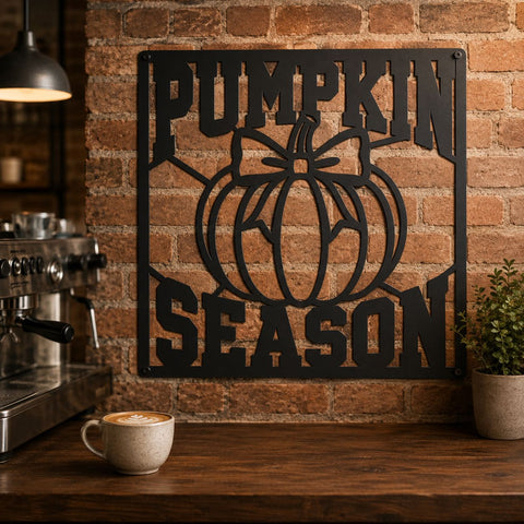 Pumpkin Season Laser SVG | Fall Pumpkin Sign DXF | Autumn Porch Metal Art | CNC Plasma Cut File | Farmhouse Fall Decor SVG HappyDesignStudio 