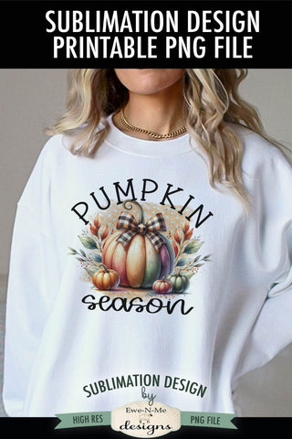 Pumpkin Season Pumpkin Bow | PNG Design for Sublimation DTF Sublimation Ewe-N-Me Designs 