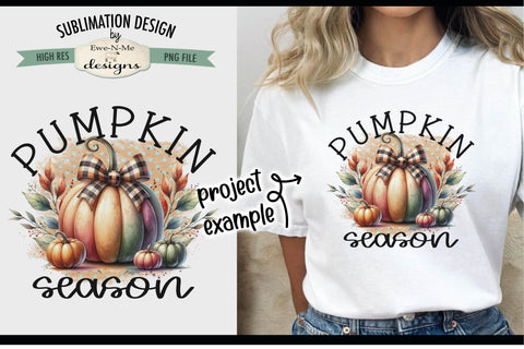 Pumpkin Season Pumpkin Bow | PNG Design for Sublimation DTF Sublimation Ewe-N-Me Designs 