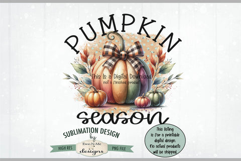 Pumpkin Season Pumpkin Bow | PNG Design for Sublimation DTF Sublimation Ewe-N-Me Designs 