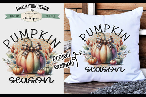 Pumpkin Season Pumpkin Bow | PNG Design for Sublimation DTF Sublimation Ewe-N-Me Designs 