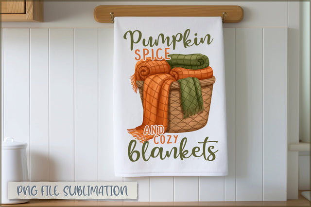 Pumpkin spice and cozy blankets Towel PNG Sublimation Shetara Begum 