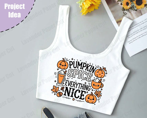 Pumpkin Spice and Everything Nice Layered SVG, Pumpkin Spice Latte, Kawaii Pumpkins, Halloween and Fall SVG, Cricut and Silhouette SVG Lavender Paper Cut 