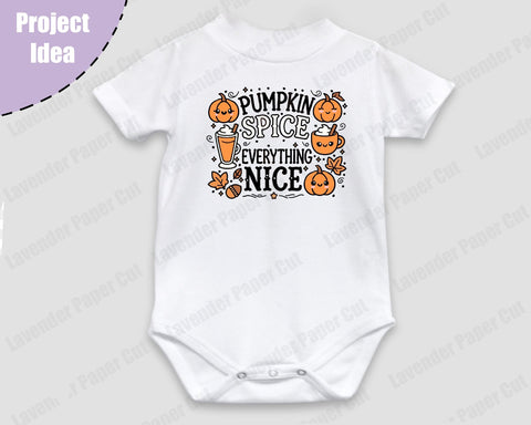 Pumpkin Spice and Everything Nice Layered SVG, Pumpkin Spice Latte, Kawaii Pumpkins, Halloween and Fall SVG, Cricut and Silhouette SVG Lavender Paper Cut 