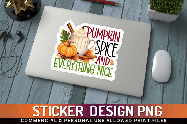 Pumpkin spice and Sticker Design Sublimation Regulrcrative 