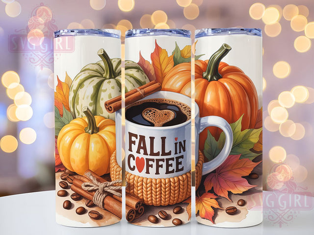 Pumpkin Spice Autumn Coffee Tumbler, Autumn Coffee Cup, Fall Vibes Wrap, 20Oz Sublimation Design, Cozy Latte Drinkware, Seasonal Coffee Lover Tumbler, Rustic Fall Mug Sublimation SvggirlplusArt 