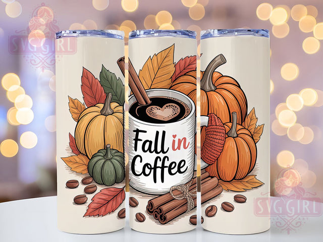 Pumpkin Spice Autumn Coffee Tumbler, Autumn Coffee Cup, Fall Vibes Wrap, 20Oz Sublimation Design, Cozy Latte Drinkware, Seasonal Coffee Lover Tumbler, Rustic Fall Mug Sublimation SvggirlplusArt 