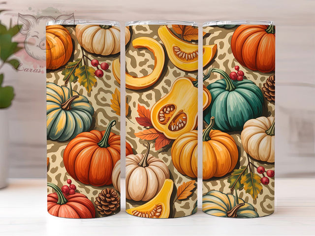 Pumpkin Spice Autumn Fall Tumbler, 20oz Pumpkin Wrap, Autumn Pumpkin Sublimation, Pumpkin Spice Tumbler, Harvest Pumpkin Cup, Rustic Fall Wrap, Pumpkin Drinkware Sublimation Lara' s Designs 