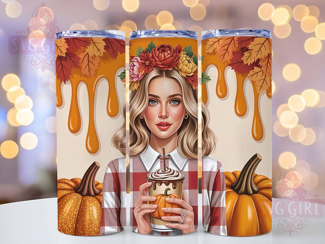 Pumpkin Spice Autumn Girl Tumbler, Fall Spice Wrap, 20oz Sublimation, Autumn Girl Cup, Pumpkin Latte Mug, Cozy Fall Tumbler, Pumpkin Season Drinkware Sublimation SvggirlplusArt 