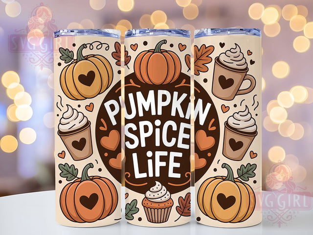 Pumpkin Spice Autumn Season Tumbler, Fall Pumpkin Spice Wrap, 20oz Sublimation Design, Autumn Coffee Lover Tumbler, Cozy Fall Drinkware, Rustic Pumpkin Wrap, Seasonal Autumn Design Sublimation SvggirlplusArt 
