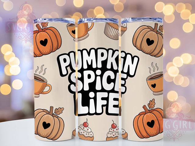 Pumpkin Spice Autumn Season Tumbler, Fall Pumpkin Spice Wrap, 20oz Sublimation Design, Autumn Coffee Lover Tumbler, Cozy Fall Drinkware, Rustic Pumpkin Wrap, Seasonal Autumn Design Sublimation SvggirlplusArt 