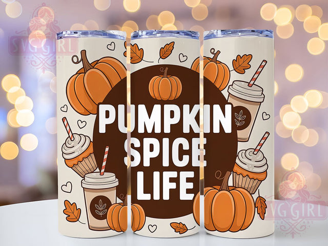 Pumpkin Spice Autumn Season Tumbler, Fall Pumpkin Spice Wrap, 20oz Sublimation Design, Autumn Coffee Lover Tumbler, Cozy Fall Drinkware, Rustic Pumpkin Wrap, Seasonal Autumn Design Sublimation SvggirlplusArt 