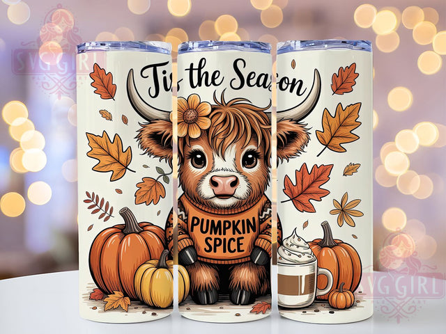Pumpkin Spice Autumn Season Tumbler, Tis The Season Cup, 20Oz Sublimation Wrap, Autumn Coffee Drinkware, Fall Beverage Gift, Seasonal Mug Design, Cozy Pumpkin Latte Tumbler Sublimation SvggirlplusArt 