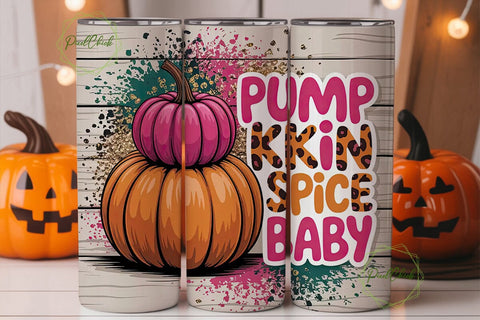 Pumpkin Spice Baby 20oz Tumbler Wrap Sublimation PixelChick 