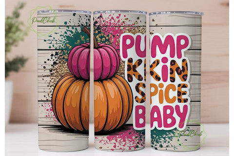 Pumpkin Spice Baby 20oz Tumbler Wrap Sublimation PixelChick 