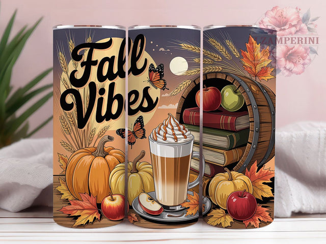 Pumpkin Spice Bookish Fall Tumbler Wrap, Pumpkin Spice Tumbler Png, 20oz Skinny Tumbler, Book Lover Sublimation, Cozy Fall Tumbler, Fall Books Tumbler Png, Tumbler Design Download Sublimation Li Zamperini 