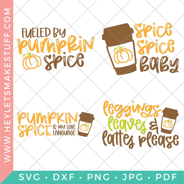 Pumpkin Spice Bundle 2 SVG Hey Let's Make Stuff 