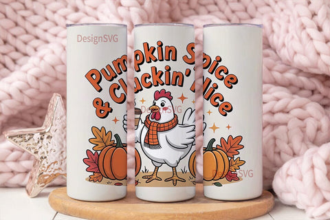 Pumpkin Spice Chicken 20oz Tumbler Wrap Sublimation DesignSVG 