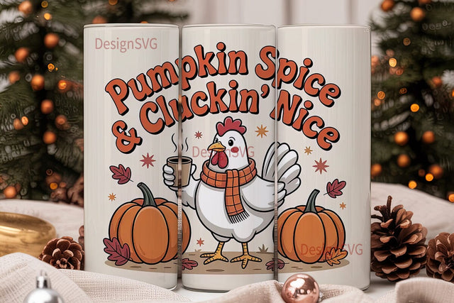 Pumpkin Spice Chicken 20oz Tumbler Wrap Sublimation DesignSVG 