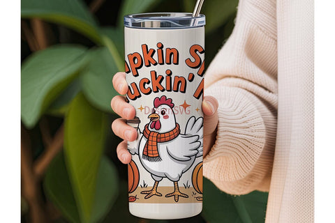Pumpkin Spice Chicken 20oz Tumbler Wrap Sublimation DesignSVG 