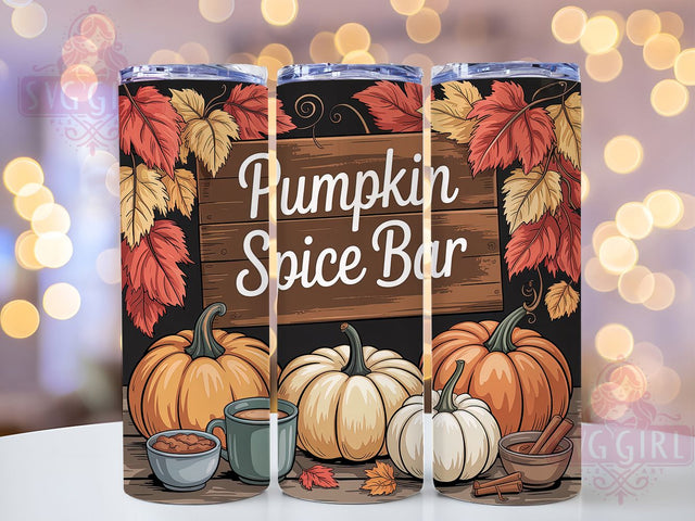 Pumpkin Spice Coffee Bar Tumbler Wrap, Fall Coffee Sublimation Design, 20oz Skinny Tumbler Wrap, Cozy Autumn Drinkware, Pumpkin Latte Tumbler Wrap, Seasonal Café Vibes Wrap, Rustic Fall Sublimation Design Sublimation SvggirlplusArt 