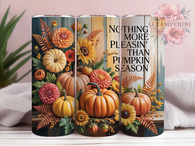 Pumpkin Spice Cozy Autumn Fall Tumbler, Autumn Fall Cup, 20Oz Skinny Tumbler Wrap, Cozy Fall Sublimation, Pumpkin Spice Drinkware, Autumn Gift Idea, Digital Fall Pumpkin Art Sublimation Li Zamperini 