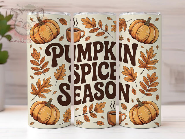 Pumpkin Spice Cozy Coffee Tumbler Wrap, Fall Coffee Tumbler Png, 20oz Skinny Tumbler, Autumn Sublimation Design, Cozy Fall Tumbler, Tumbler Design Download, Pumpkin Spice Everything Sublimation Lara' s Designs 