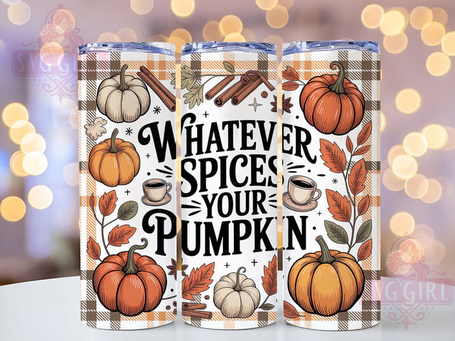 Pumpkin Spice Cozy Fall Coffee Tumbler, Fall Coffee Cup Design, 20oz Sublimation Wrap, Autumn Latte Mug Print, Cozy Fall Drinkware, Funny Pumpkin Spice Cup, Whatever Spices Your Mug Wrap, Harvest Season Coff Sublimation SvggirlplusArt 