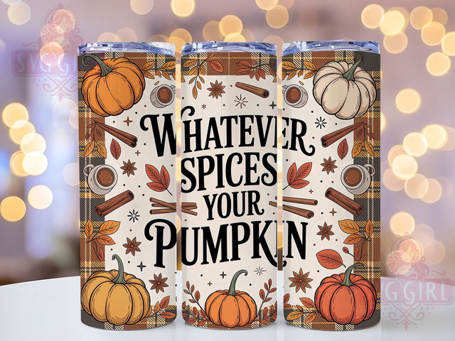 Pumpkin Spice Cozy Fall Coffee Tumbler, Fall Coffee Cup Design, 20oz Sublimation Wrap, Autumn Latte Mug Print, Cozy Fall Drinkware, Funny Pumpkin Spice Cup, Whatever Spices Your Mug Wrap, Harvest Season Coff Sublimation SvggirlplusArt 